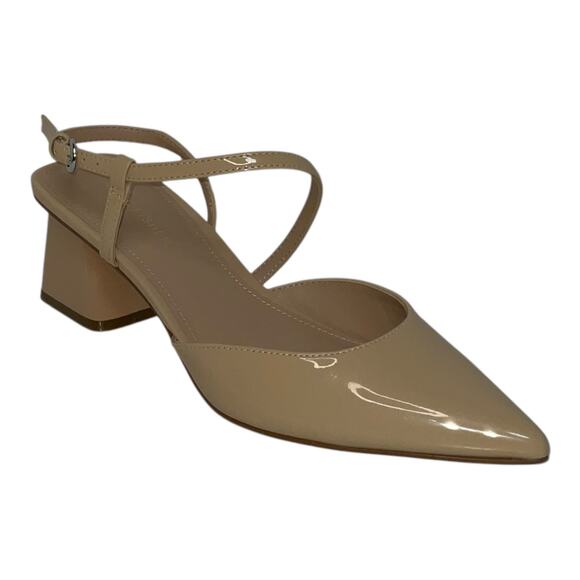 Marc Fisher Women's Loya Strappy Slingback Block Heel Pumps Beige Size 9 - Picture 1 of 7